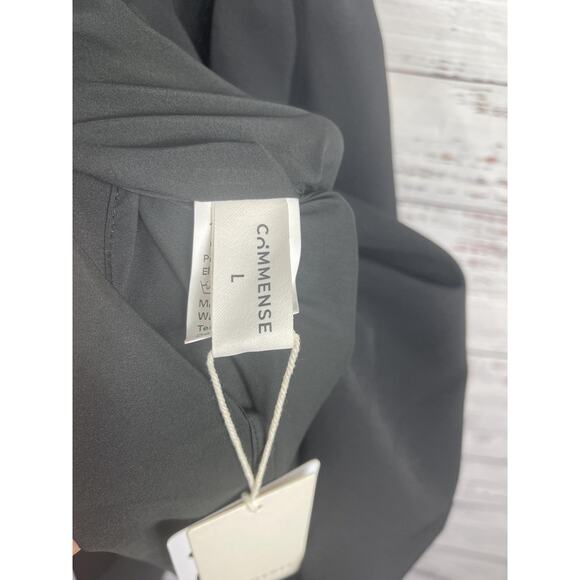 Commense Dress Women's Large Black Halter Pearl Bow Plunge Skater Cocktail Party - Picture 8 of 14